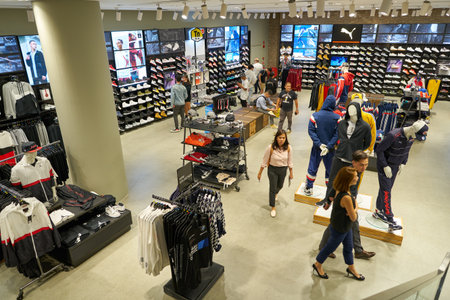 SINGAPORE - CIRCA APRIL, 2019: interior shot of Foot Locker store in Jewel Changi Airport.