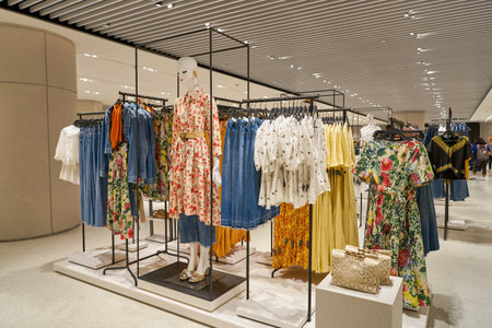 SINGAPORE - CIRCA APRIL, 2019: interior shot of Zara store in Jewel Changi Airport.
