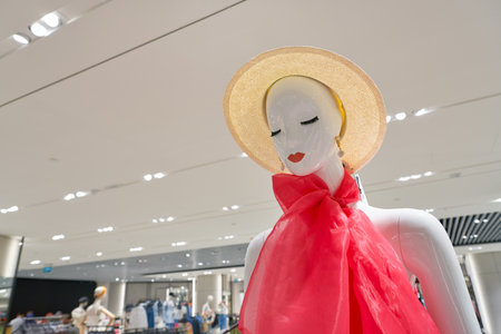 SINGAPORE - CIRCA APRIL, 2019: interior shot of Zara store in Jewel Changi Airport.のeditorial素材