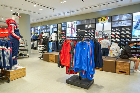 SINGAPORE - CIRCA APRIL, 2019: interior shot of Foot Locker store in Jewel Changi Airport.
