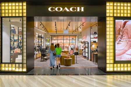 SINGAPORE - CIRCA APRIL, 2019: entrance to Coach store in Jewel Changi Airport.