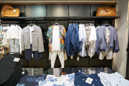 HONG KONG, CHINA - CIRCA APRIL, 2019: interior shot of Zara store in Hong Kong International Airport.のeditorial素材