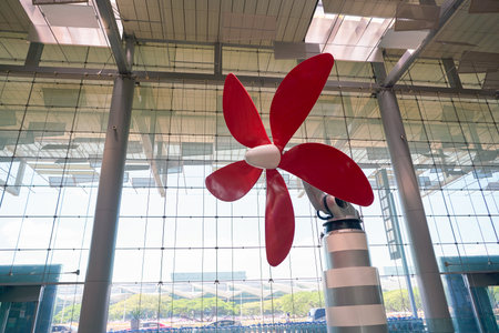 SINGAPORE - CIRCA APRIL, 2019: Daisy by Christian Moeller at Singapore Changi Airport.のeditorial素材