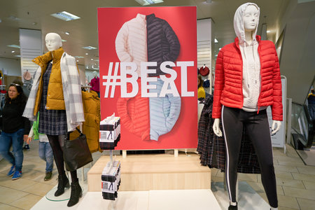 ZURICH, SWITZERLAND - CIRCA OCTOBER, 2018: interior shot of C&A store in Zurich.のeditorial素材