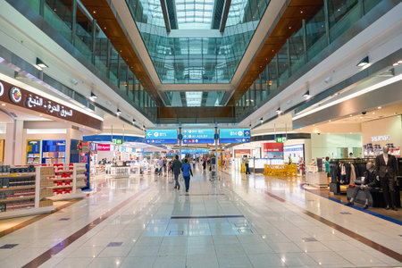 DUBAI, UAE - CIRCA JANUARY, 2019: interior shot of Dubai International Airport.