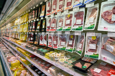 ZURICH, SWITZERLAND - CIRCA OCTOBER, 2018: interior shot of Coop grocery store in Zurich.のeditorial素材