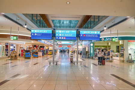 DUBAI, UAE - CIRCA JANUARY, 2019: interior shot of Dubai International Airport.のeditorial素材