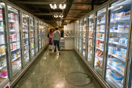ZURICH, SWITZERLAND - CIRCA OCTOBER, 2018: interior shot of Coop grocery store in Zurich.のeditorial素材