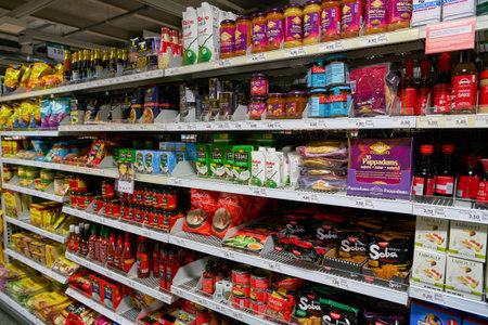 ZURICH, SWITZERLAND - CIRCA OCTOBER, 2018: interior shot of Coop grocery store in Zurich.のeditorial素材