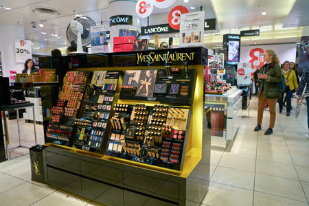 ZURICH, SWITZERLAND - CIRCA OCTOBER, 2018: interior shot of Manor. Manor is large department store with a wide range of goods and brands.のeditorial素材
