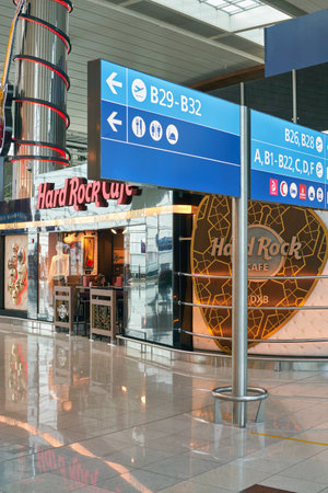 DUBAI, UAE - CIRCA JANUARY, 2019: interior shot of Dubai International Airport.のeditorial素材