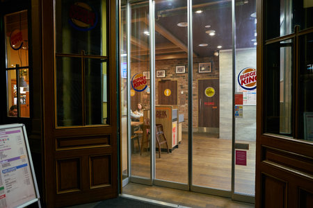 ZURICH, SWITZERLAND - CIRCA OCTOBER, 2018: entrance to Burger King in Zurich.のeditorial素材