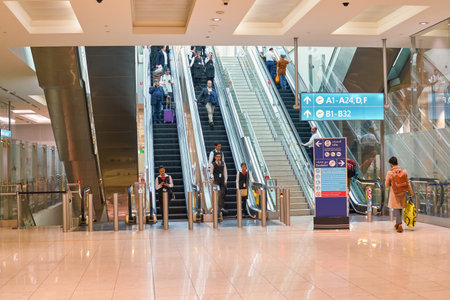 DUBAI, UAE - CIRCA JANUARY, 2019: interior shot of Dubai International Airport.