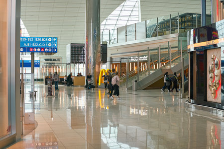 DUBAI, UAE - CIRCA JANUARY, 2019: interior shot of Dubai International Airport.
