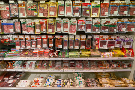 ZURICH, SWITZERLAND - CIRCA OCTOBER, 2018: interior shot of Coop grocery store in Zurich.のeditorial素材