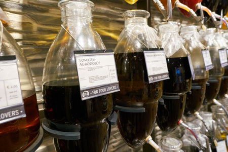 COLOGNE, GERMANY - CIRCA OCTOBER, 2018: interior shot of Oil & Vinegar store in Cologne.のeditorial素材