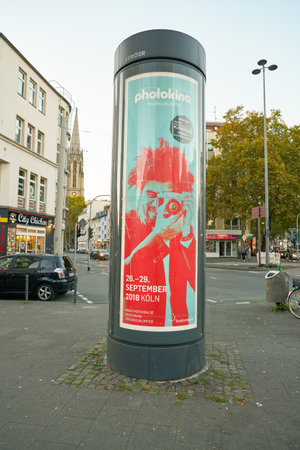 COLOGNE, GERMANY - CIRCA SEPTEMBER, 2018: an advertisement poster seen in Cologne, Germany.のeditorial素材