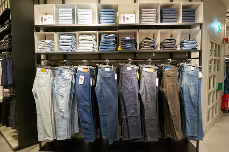 ZURICH, SWITZERLAND - CIRCA OCTOBER, 2018: interior shot of H&M store in Zurich.のeditorial素材