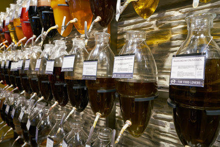 COLOGNE, GERMANY - CIRCA OCTOBER, 2018: interior shot of Oil & Vinegar store in Cologne.のeditorial素材