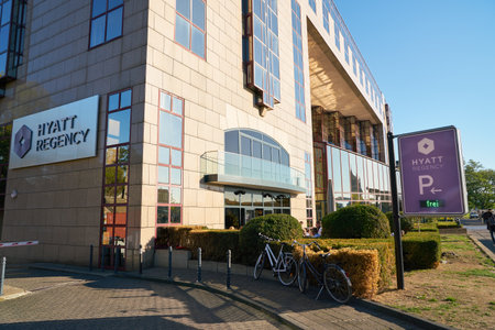 COLOGNE, GERMANY - CIRCA SEPTEMBER, 2019: Hyatt Regency Cologne in Cologne in the daytime.