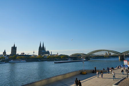 COLOGNE, GERMANY - CIRCA SEPTEMBER, 2018: Cologne urban landscape in the daytime.のeditorial素材