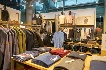 COLOGNE, GERMANY - CIRCA OCTOBER, 2018: interior shot of a store in Cologne Bonn Airport.のeditorial素材