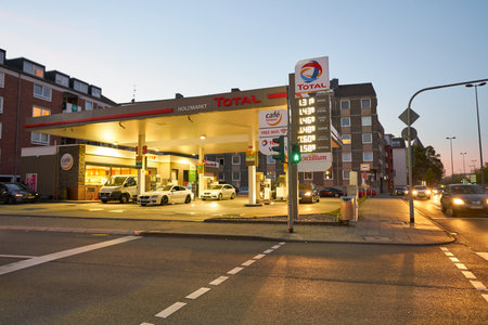 COLOGNE, GERMANY - CIRCA SEPTEMBER, 2019: a Total filling station in Cologne.のeditorial素材