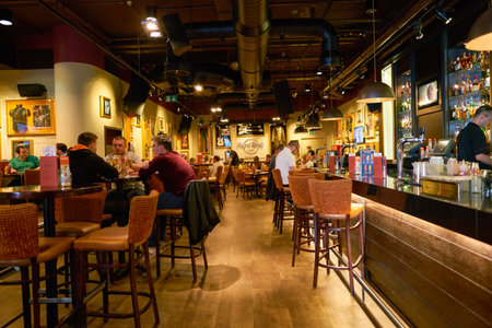 COLOGNE, GERMANY - CIRCA SEPTEMBER, 2018: interior shot of Hard Rock Cafe in Cologne. Hard Rock Cafe...