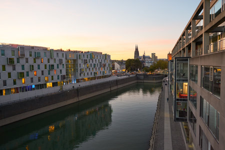 COLOGNE, GERMANY - CIRCA SEPTEMBER, 2019: Cologne urban landscape.のeditorial素材