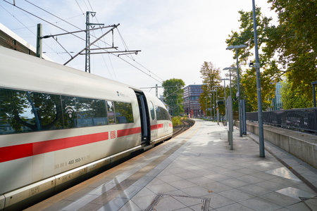 COLOGNE, GERMANY - CIRCA SEPTEMBER, 2018: a train on platform seen in Cologne, Germany.
