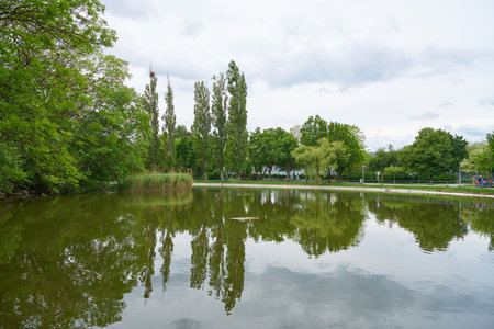 VIENNA, AUSTRIA - CIRCA MAY, 2019: a park in Vienna in the daytime.のeditorial素材