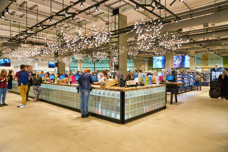 MOSCOW, RUSSIA - CIRCA MAY, 2019: interior shot of a store in Moscow.