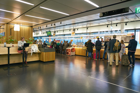 VIENNA, AUSTRIA - CIRCA MAY, 2019: interior shot of Vienna International Airport.
