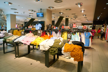VIENNA, AUSTRIA - CIRCA MAY, 2019: interior shot of a NewYorker store in Wien Mitte The Mall in...