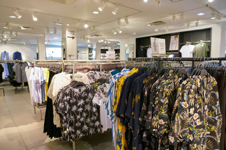 VENICE, ITALY - CIRCA MAY, 2019: interior shot of H&M at "Coin" department store.のeditorial素材