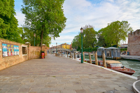 VENICE, ITALY - CIRCA MAY, 2019: a waterfront located in Venice.のeditorial素材