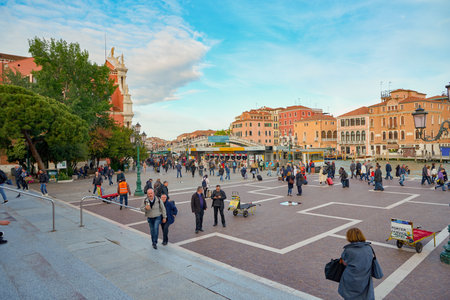 VENICE, ITALY - CIRCA MAY, 2019: urban landscape of Venice in the evening.のeditorial素材
