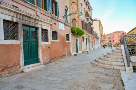VENICE, ITALY - CIRCA MAY, 2019: exterior of a building seen in Venice.のeditorial素材