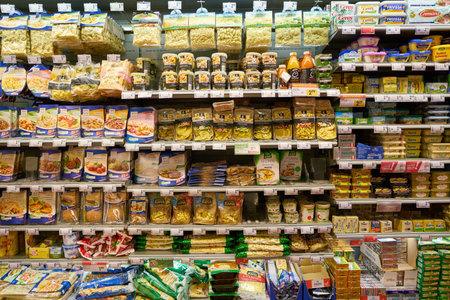 VIENNA, AUSTRIA - CIRCA MAY, 2019: interior shot of InterSPAR store in Vienna.のeditorial素材