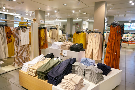VENICE, ITALY - CIRCA MAY, 2019: interior shot of H&M at Coin department store.