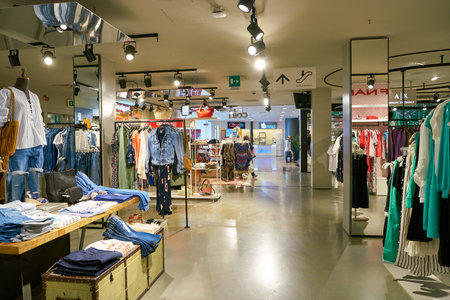 VENICE, ITALY - CIRCA MAY, 2019: interior shot of "Coin" department store.のeditorial素材