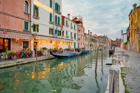 VENICE, ITALY - CIRCA MAY, 2019: view of a canal in Venice.のeditorial素材