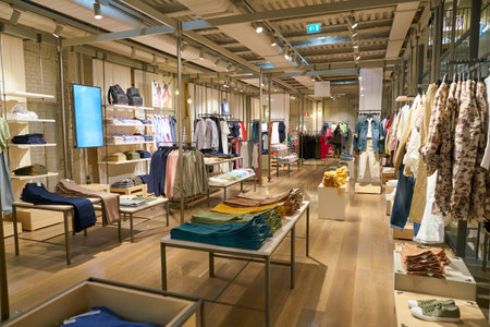 VENICE, ITALY - CIRCA MAY, 2019: interior shot of United Colors of Benetton store in Venice.のeditorial素材