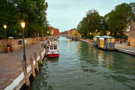 VENICE, ITALY - CIRCA MAY, 2019: view of a canal in Venice.のeditorial素材