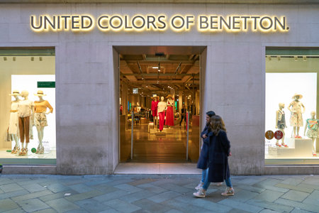 VENICE, ITALY - CIRCA MAY, 2019: entrance to United Colors of Benetton shop in Venice.のeditorial素材