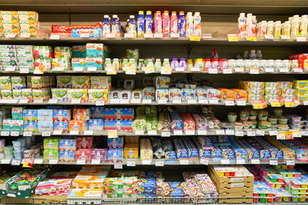 VENICE, ITALY - CIRCA MAY, 2019: interior shot of InterSPAR supermarket in Venice, Italy.のeditorial素材