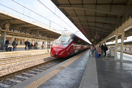 VENICE, ITALY - CIRCA MAY, 2019: a train seen at railway station in Venice