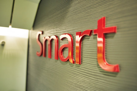 VERONA, ITALY - CIRCA MAY, 2019: close up shot of smart sign at italo train.のeditorial素材