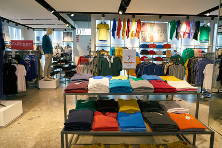 VERONA, ITALY - CIRCA MAY, 2019: interior shot of OVS store in Verona.のeditorial素材