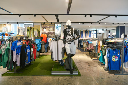 VERONA, ITALY - CIRCA MAY, 2019: interior shot of OVS store in Verona.のeditorial素材